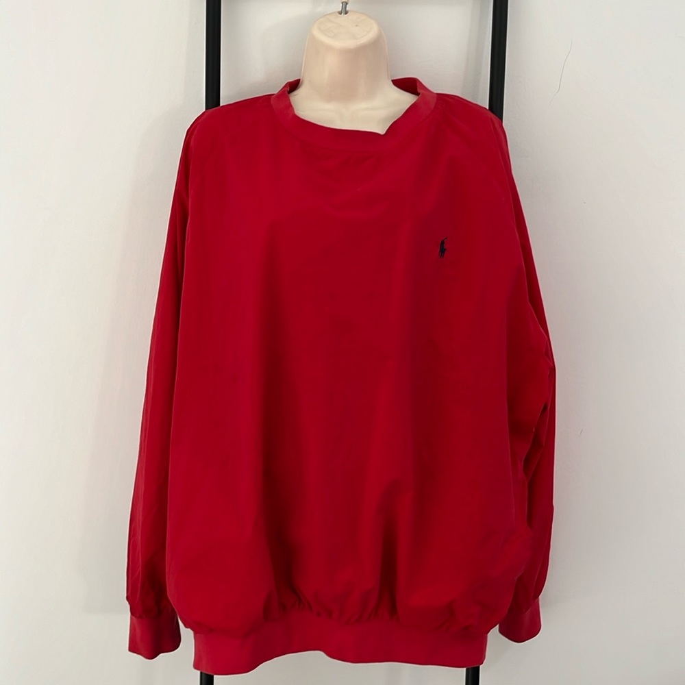 Vintage Ralph Lauren Faded Crewneck Red Windbreaker Light Jacket Men Size M